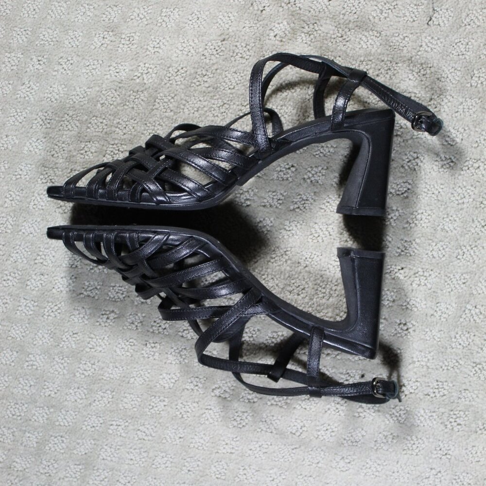 Seychelles Size 11 Black Strappy 3" Block Heels - Picture 5 of 7